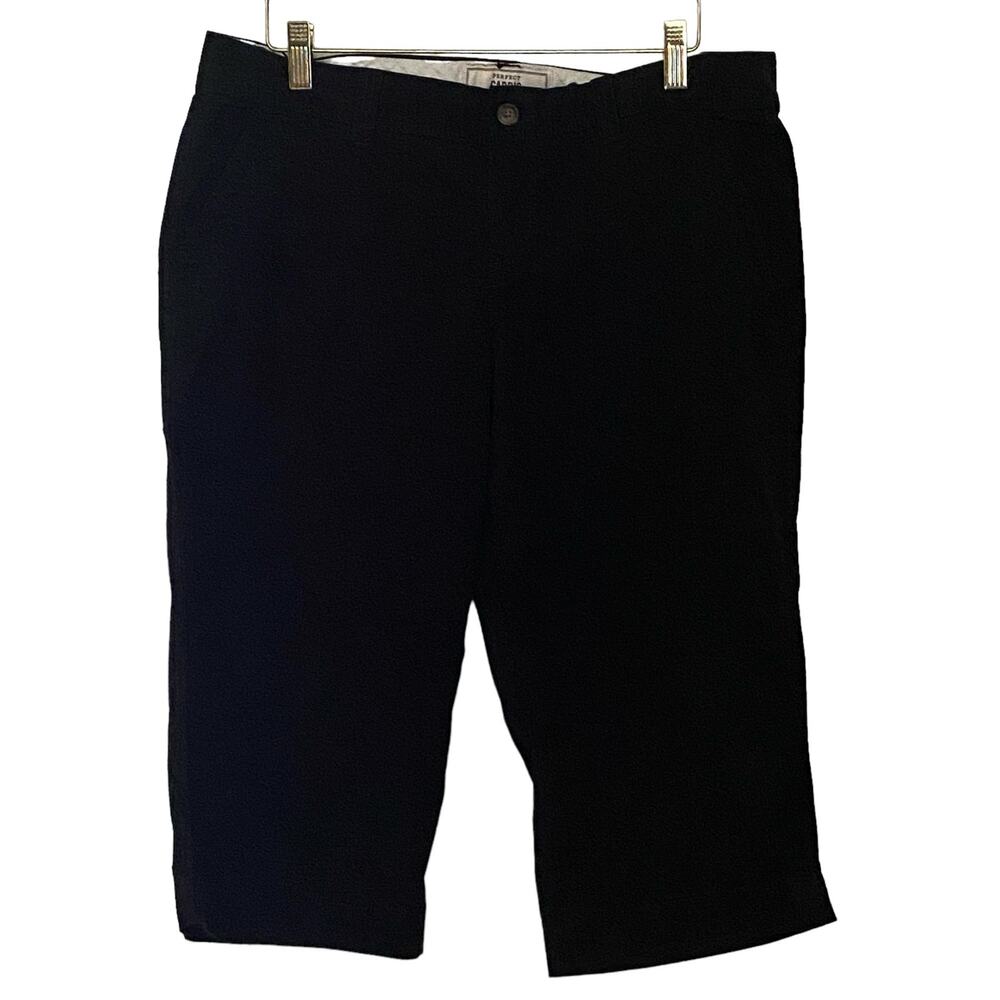 Old Navy Favorite Khakis Black Perfect Capris Cotton Blend Woman's‎ Size 12